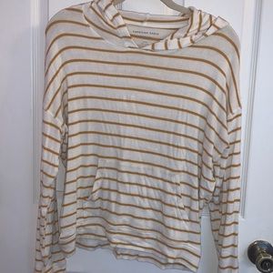 Small American Eagle striped sweater with a hood.
